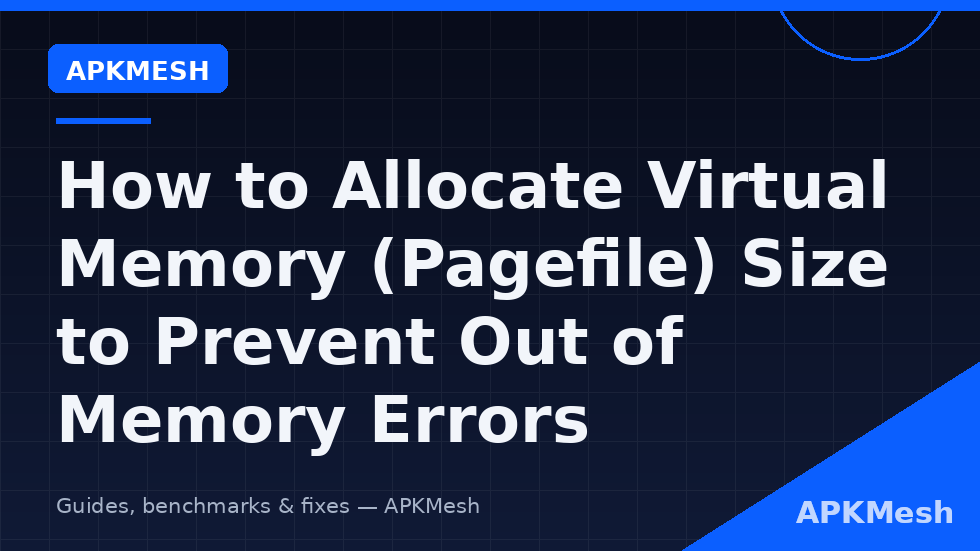Virtual memory settings to allocate pagefile size and prevent emulator crash on low RAM PCs