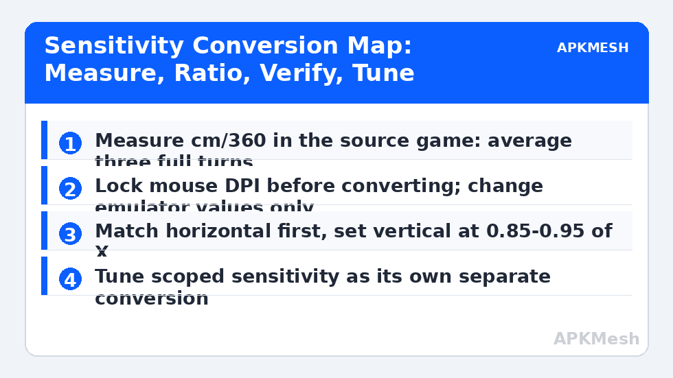 Sensitivity Conversion Map: Measure, Ratio, Verify, Tune