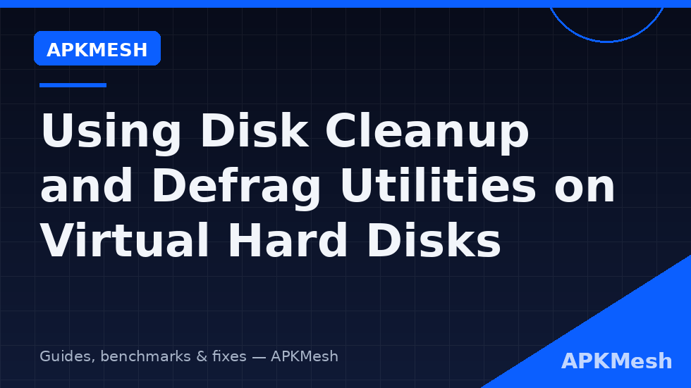 Disk cleanup and defrag utilities applied to a virtual hard disk emulator file on HDD and SSD