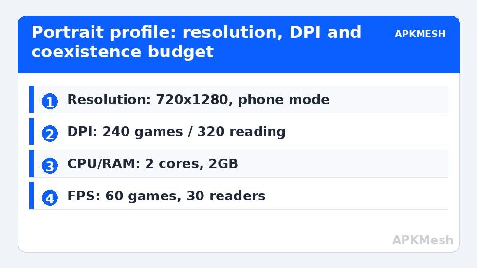 Portrait profile: resolution, DPI and coexistence budget