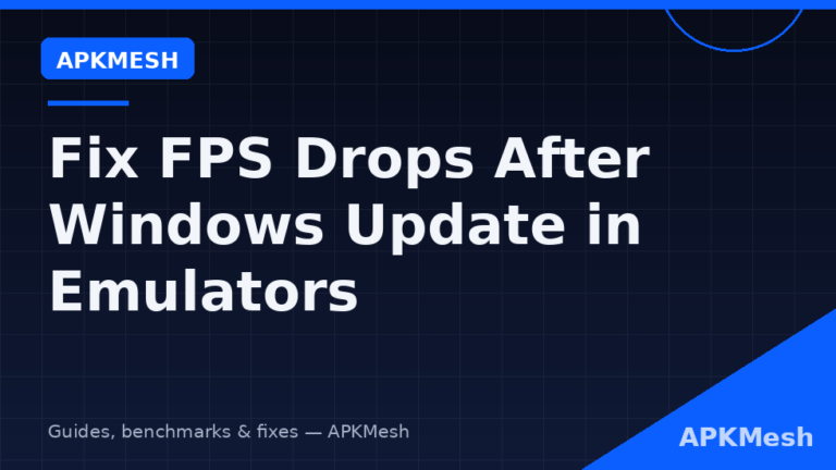 Fix FPS Drops After Windows Update in Emulators