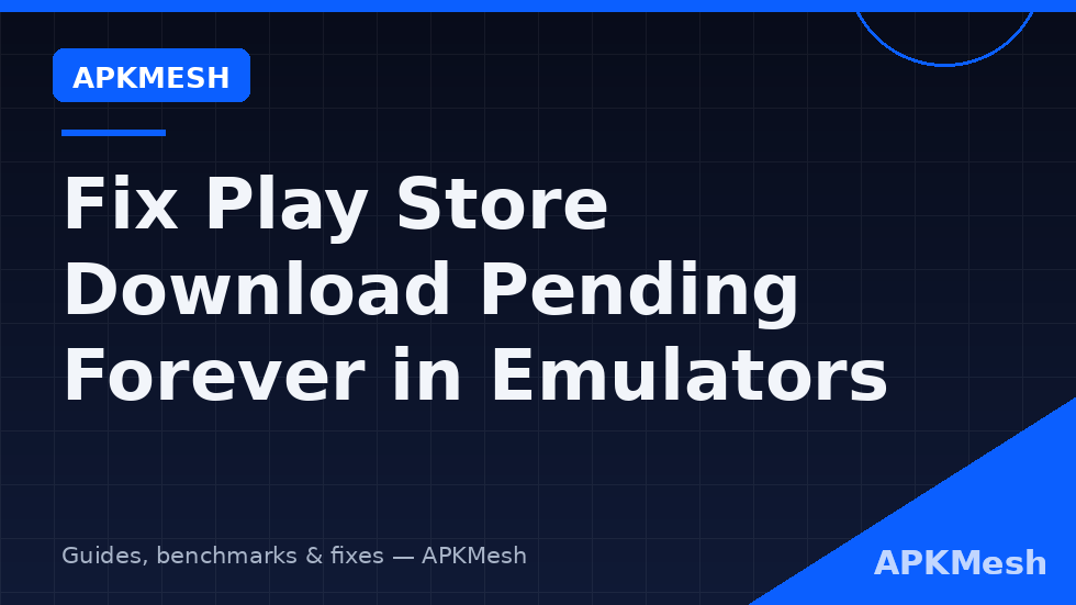 Queue diagram for the fix play store download pending emulator guide showing Store, download service and network checkpoints