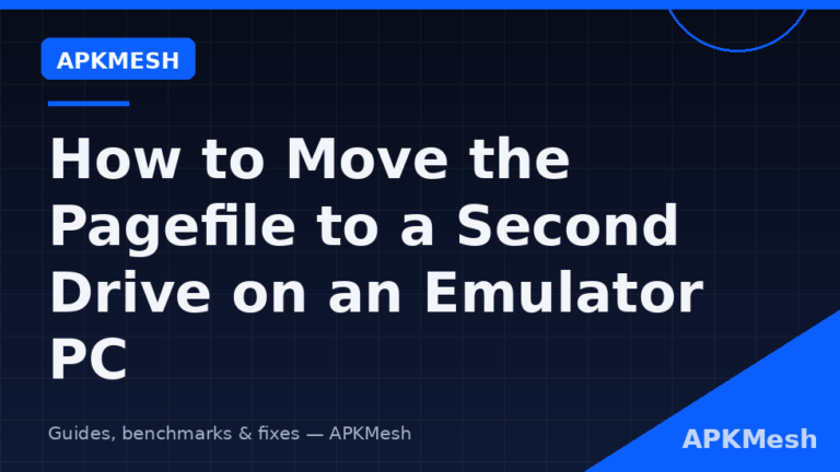 How to Move the Pagefile to a Second Drive on an Emulator PC