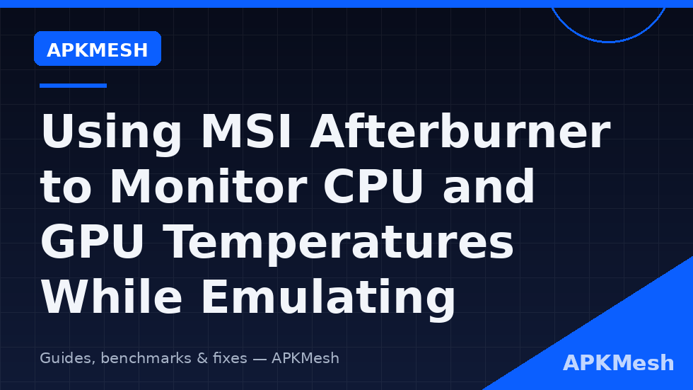 MSI Afterburner monitor temps emulator overlay showing GPU temperature clock and frametime graph