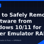 Installed apps list used to remove Windows bloatware and free emulator RAM safely
