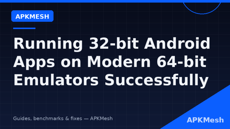 Running 32-bit Android Apps on Modern 64-bit Emulators Successfully