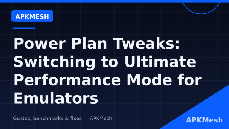 Power Plan Tweaks: Switching to Ultimate Performance Mode for Emulators