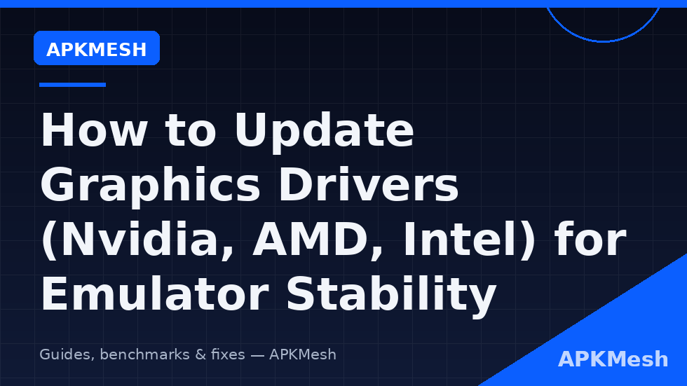 Official driver pages used to update graphics drivers for emulator stability on NVIDIA AMD and Intel